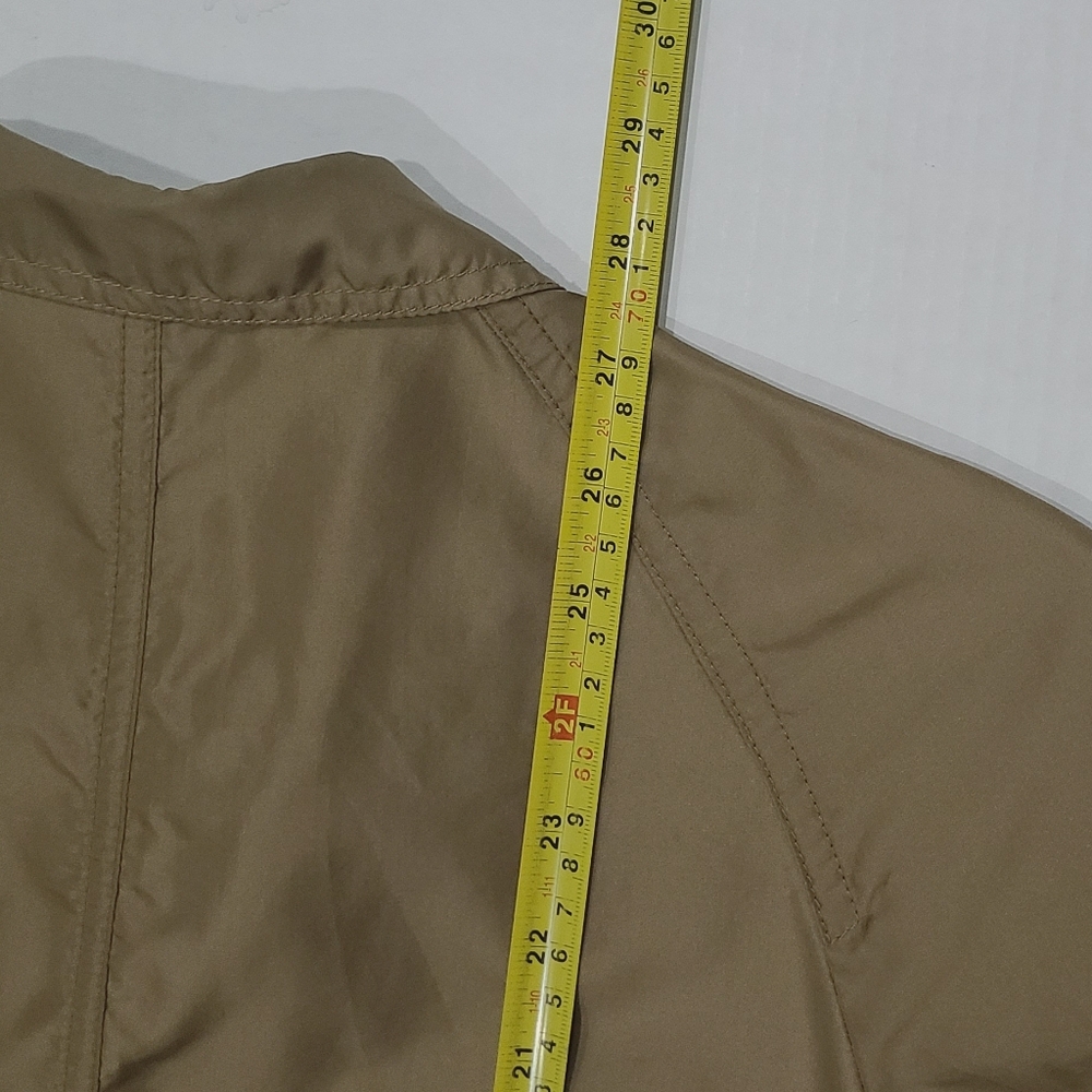 Moschino Cheap & Chic 100% Silk Short Puff Sleeve Safari Top in Mocha Khaki Sz M - Picture 10 of 14